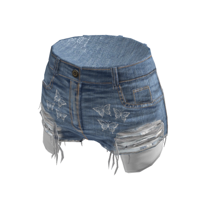 Butterfly Ripped Jean Shorts thumbnail