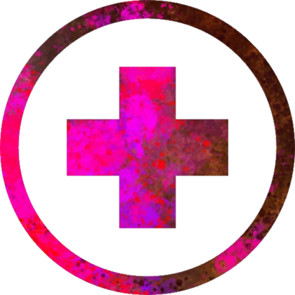 Pink splatter hospital sign