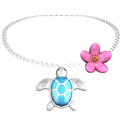 ♡ tropical turtle flower summer necklace