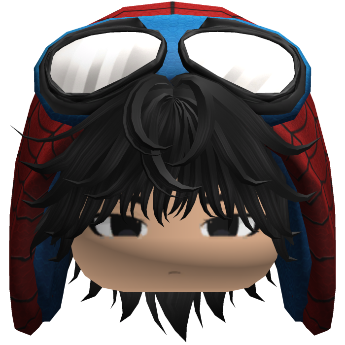 Spider Hood Boy Messy Black Hair w/ Face