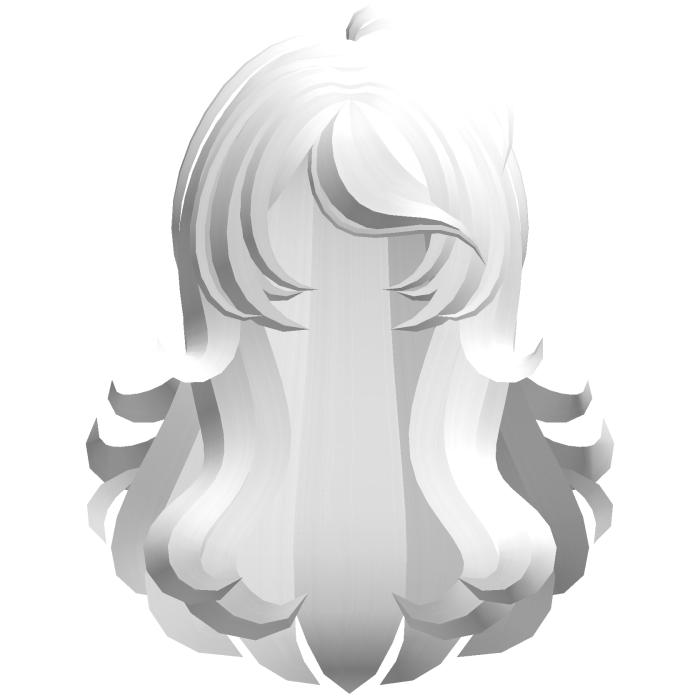 fluffy swirly long side bang hair white