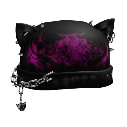 Black Pink Cute Cat Grunge Spiky Beanie