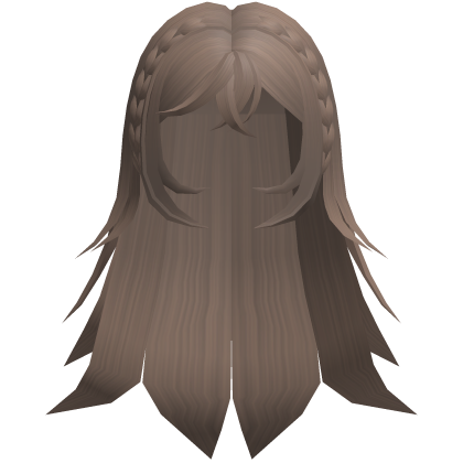 milk tea cute long braided straight hair Roblox item