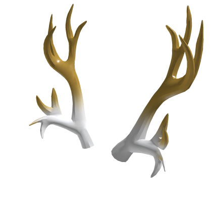 White and Gold metallic gradient antlers (PBR) Roblox item
