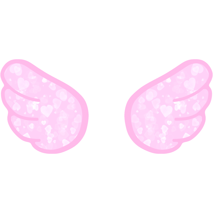 ♡ Cute Glowing Chibi Angel Wings Pink Hearts