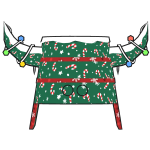 Snowy Christmas Tree Green Horned Bucket