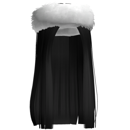 Long Straight Preppy Stylish Hair w Fur Headband Roblox item