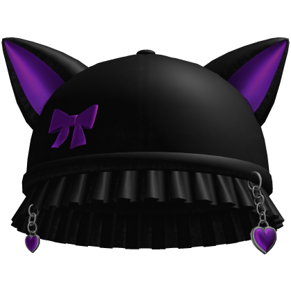 Kitty Beanie Black & Purple