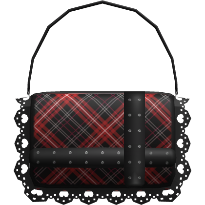 Ი𐑼 red goth ruffle lace plaid bag