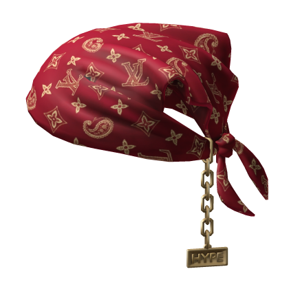 Tied LV Bandana Hat with Chain 