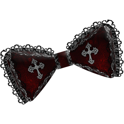 Emo Moe Gothic Cross Lace Bow Blue
