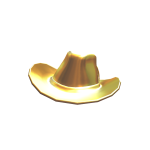 Slightly Tilted Gold Cowboy Hat