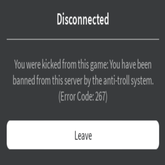 Kicked From Game Sign Roblox decal