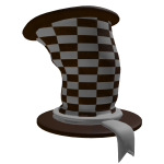 Brown Checkered Distorted Top Hat