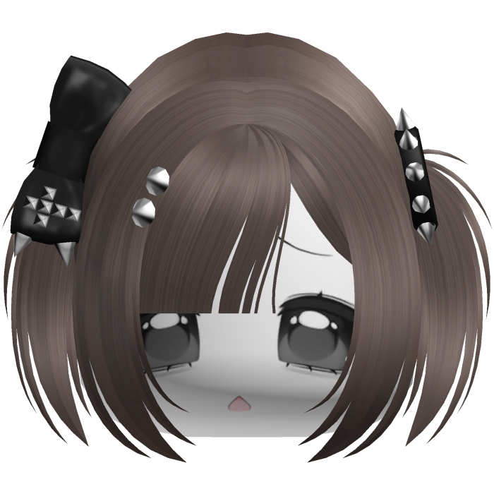 Emo Moe Brown Baby Pigtails /w Bow & Studs