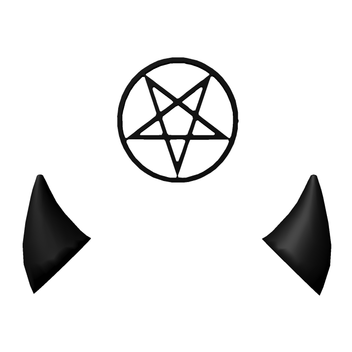  Satanic black devil horns with pentagram