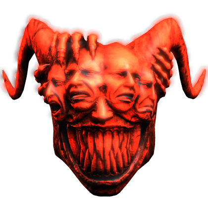 Glowing Horror Mask of Faces - Emissive Red