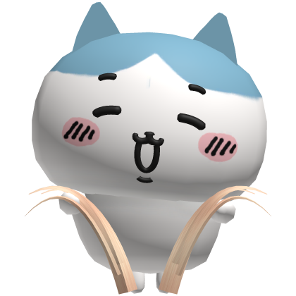 hachiware blue cat holding your hair in blonde Roblox item