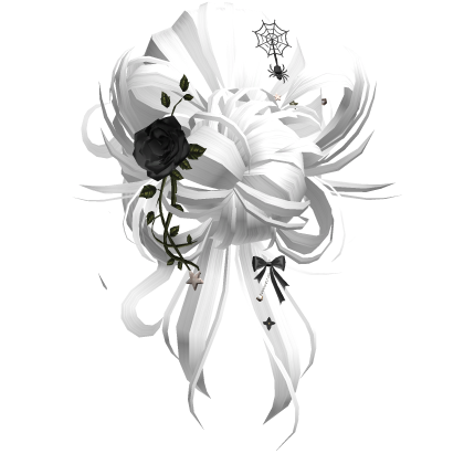 Gothic Messy Rose Thorn Bun (White)
