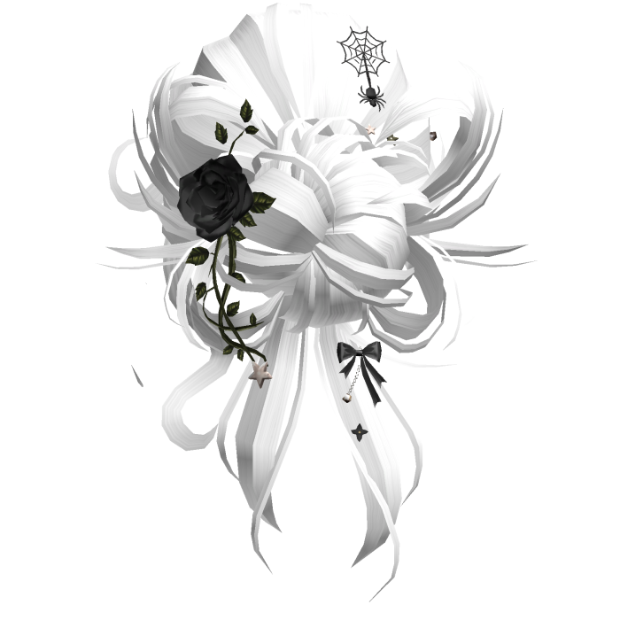 Gothic Messy Rose Thorn Bun (White)