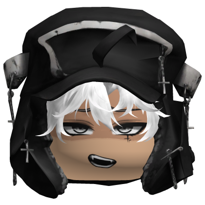Emo Y2k Gothic White Hair Boy w/ Hat