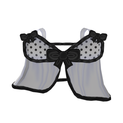 White & Black Mini Polka Dot Dress Roblox item
