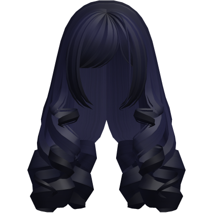 (remake) cute dolly long curls indigo blue Roblox item