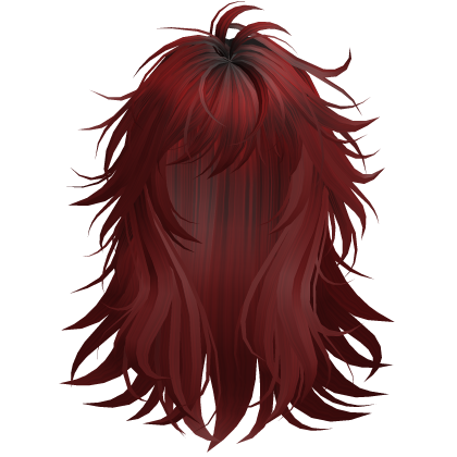 Red Long Layered Anime Wolfcut Roblox item