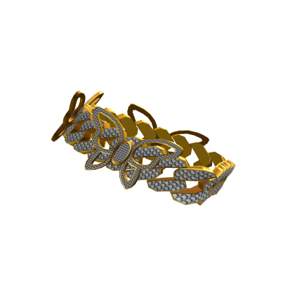 SG| Sadity Gold Butterfly Cuban Bracelet (R) thumbnail