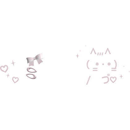 🤍 cute cat kaomoji aura n hair clips pink Roblox item