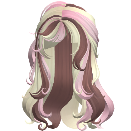 ♡ Cute neapolitan shoujo long swirly wavy hair Roblox item