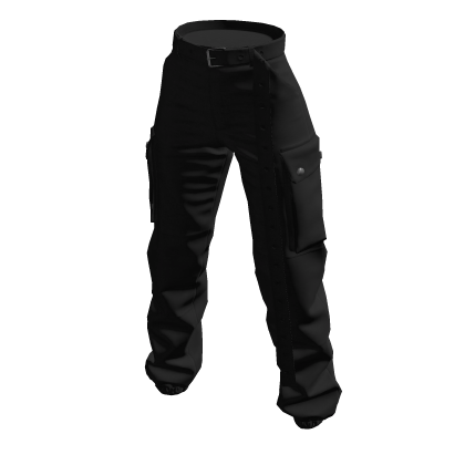 Cargo Pants with Strap - Black thumbnail