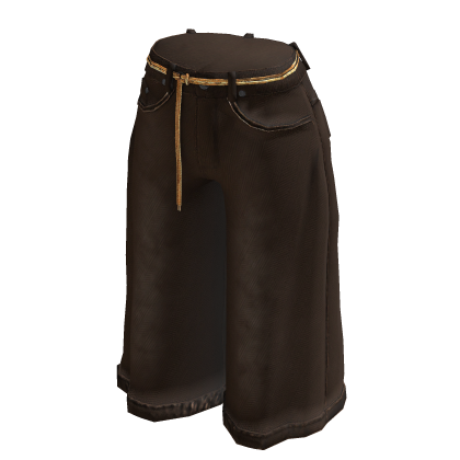 brown y2k oversized denim jean shorts thumbnail