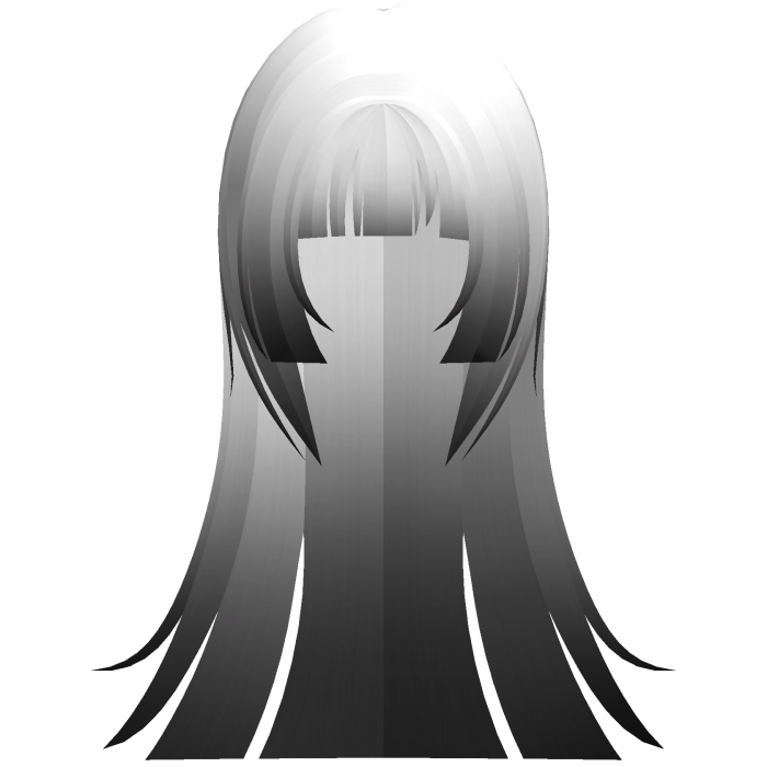 white ombre cute hime straight cut long hair