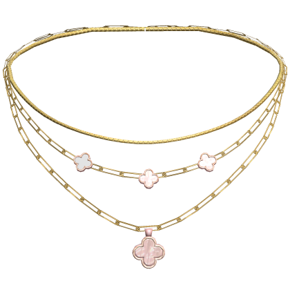 Layered Pink Clover Necklace 3.0 