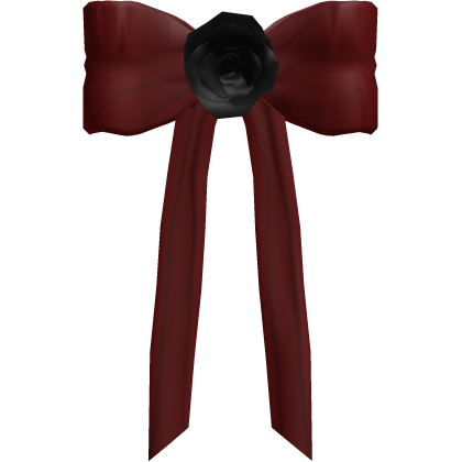 Rosette Ribbon Back Bow Red and Black