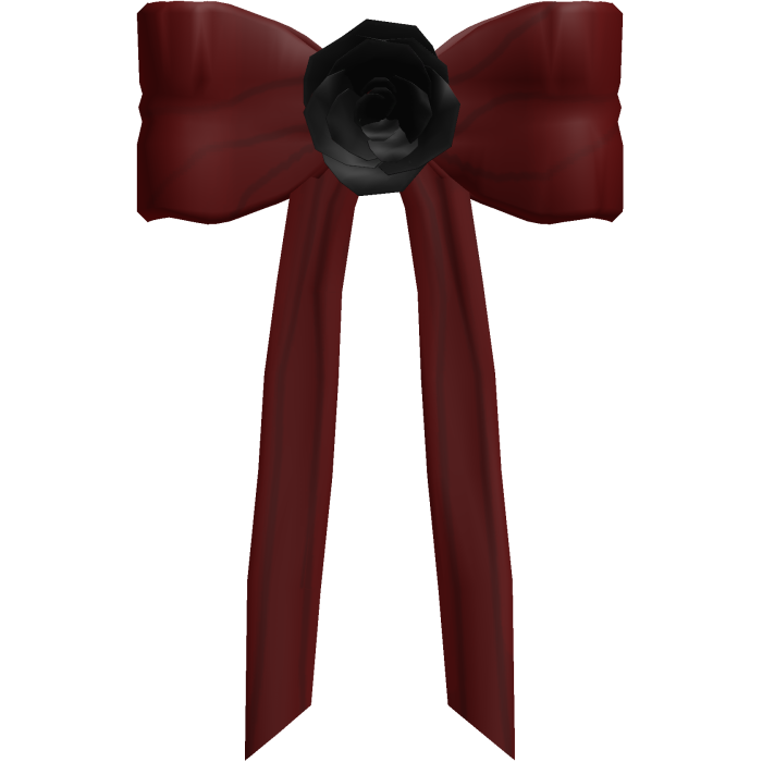 Rosette Ribbon Back Bow Red and Black