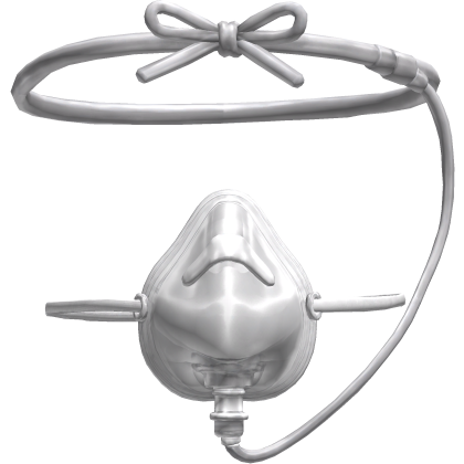 White Oxygen Mask With Tube Around The Head