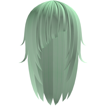 long messy moe emo hair with bangs ᨳ𐔌 green 𐦯ᜊ Roblox item