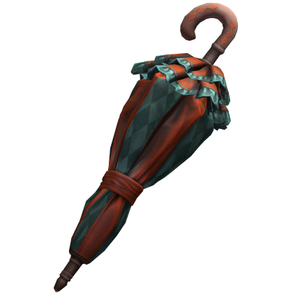 Copper Teal Victorian Ruffle Umbrella Roblox item