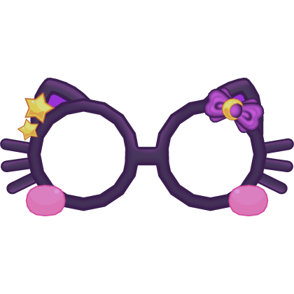 kawaii witch cat halloween blush glasses purple