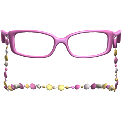 Retro Gyaru Button Beads Glasses Pink Yellow