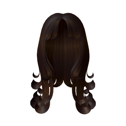 Pretty Curly Hair with Bangs Brown Roblox item