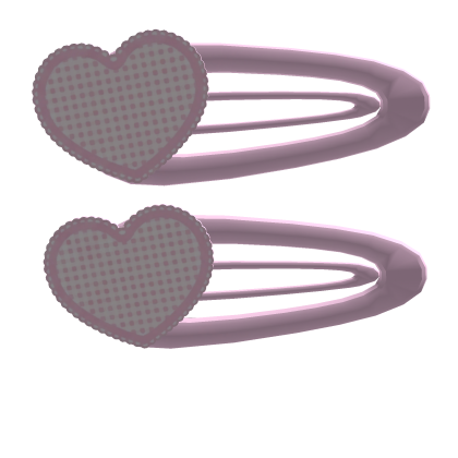 cute hairclips w heart pink