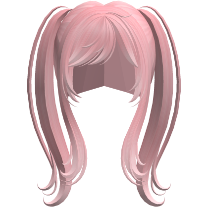 pink long dolly moe twin tail anime hair Roblox item