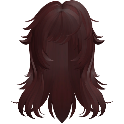 fluffy layered wolfcut in red Roblox item