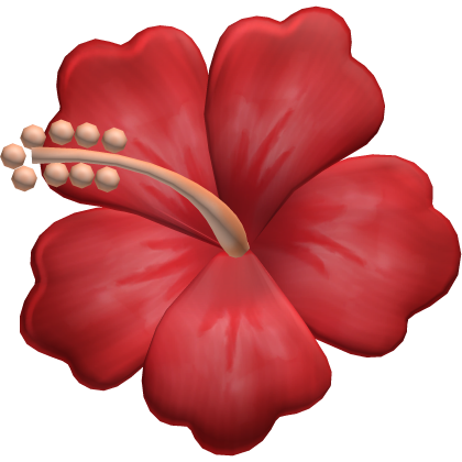 Red Kawaii Tropical Hibiscus Flower Hair Clip