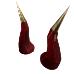 Red Iron Gold Tipped Pirate Horns