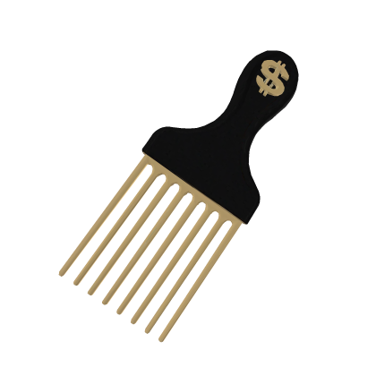 Black gold oversized hair pick  Roblox item