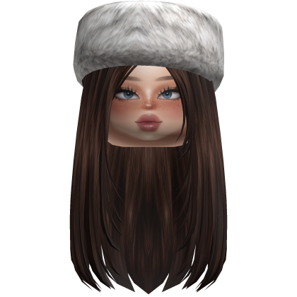 Brunette Blue Eyes Baddie Girl with Ushanka